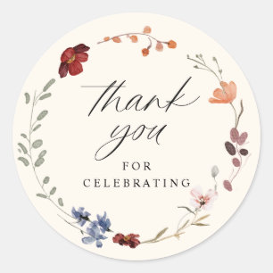 Adesivo Boho Wildflower Chá de fraldas