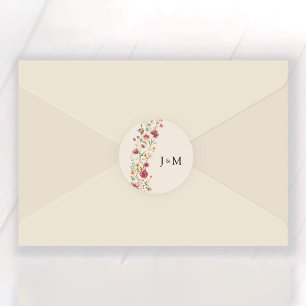 Adesivo Boho Wildflower Classic Round Sticker