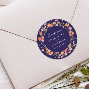 Adesivo Boho Wildflower Floral Marinho Blue Casamento Obri