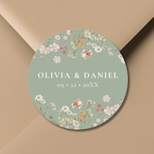 Adesivo Boho Wildflower Sage Green Garden Casamento