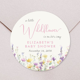 Adesivo Boho Wildflower Watercolor Baby Shower