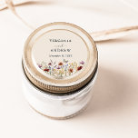 Adesivo Boho Wildflower Wedding<br><div class="desc">O nosso Clássico de Casamento de Boho de Flor Selvagem, personalizado com os nomes da noiva e do noivo, é o toque final perfeito para a sua papelaria de casamento ou favores. Apresentando um belo design de gramíneas rústicas secas, folhas delicadas e flores silvestres vintage em tons de bronzeado, marrom,...</div>