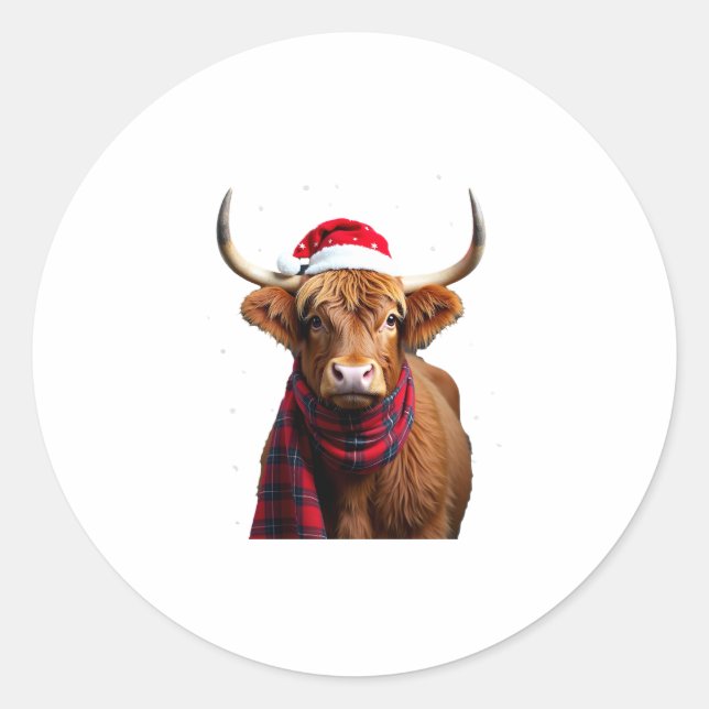 Adesivo Boho Xmas Christmas Highland Cow T-Shirt (1) (Frente)