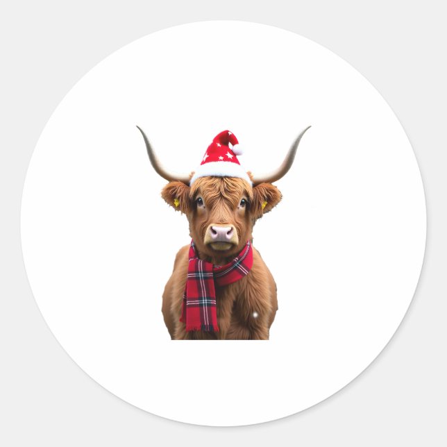 Adesivo Boho Xmas Christmas Highland Cow T-Shirt (4) (Frente)