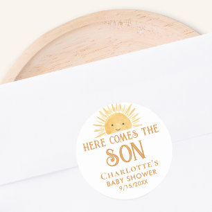Adesivo Boho Yellow Sunshine Chá de fraldas