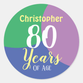 Adesivo Boião 80 de Aniversário Feliz