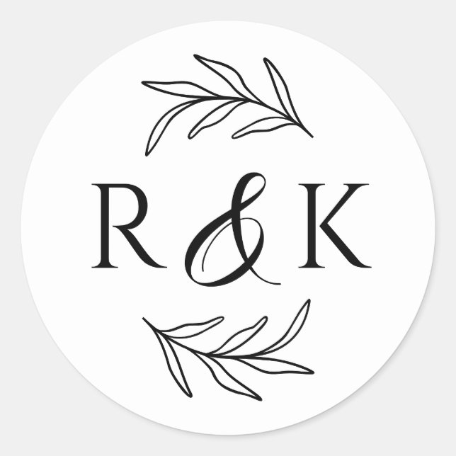 Adesivo Boias de Folhas Botânicas Wreath Ampersand Iniciai (Frente)