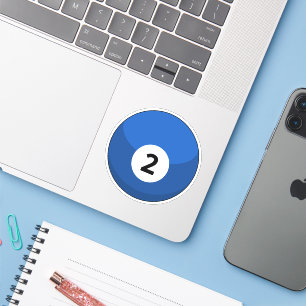 Adesivo Bola Azul Billiard Número Dois