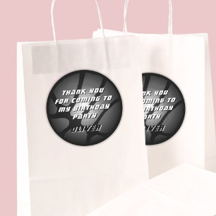 Adesivo Bola de Basquete de Prata Metálica Obrigado Aniver