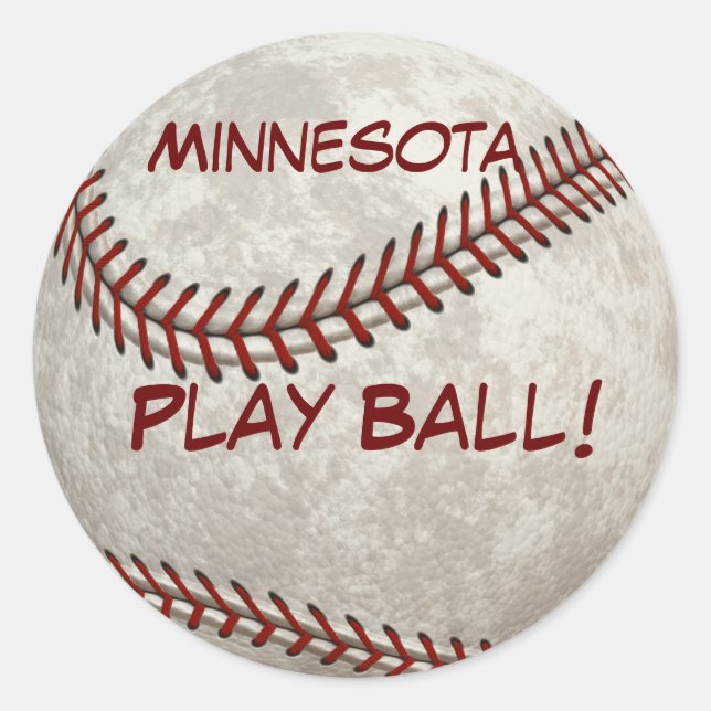 Adesivo Bola de Beisebol de Minnesota! Passado Americano (Frente)