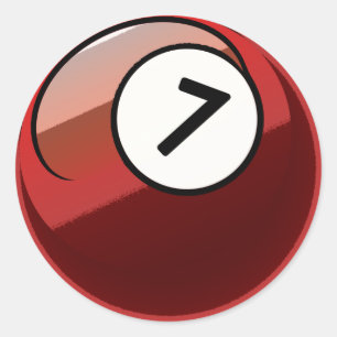 Adesivo Bola de bilhar cómica do número 7 do estilo