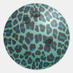 Adesivo Bola de boliche Leopard Teal