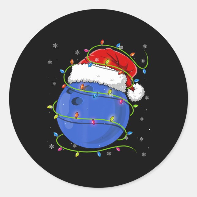 Adesivo Bola de boliche Natal Santa Hat Matando Família P (Frente)
