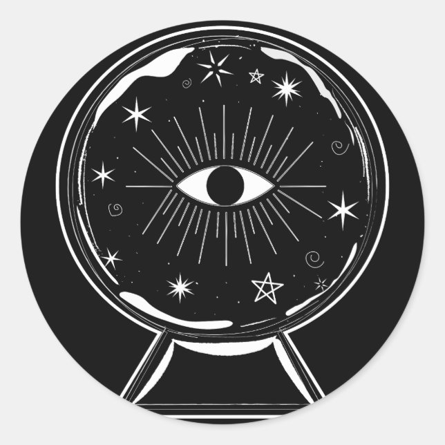 Adesivo Bola de Cristal Mágica Escrutinadora Conta Tudo (Frente)