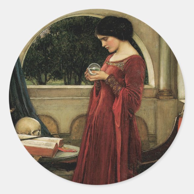 Adesivo Bola de Cristal por John William Waterhouse (Frente)
