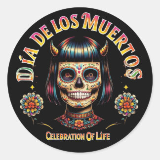 Adesivo Bola de Dia De Los Muertos Caveira de Açúcar - Per