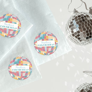 Adesivo Bola de Discoteca Aniversário Personalizado