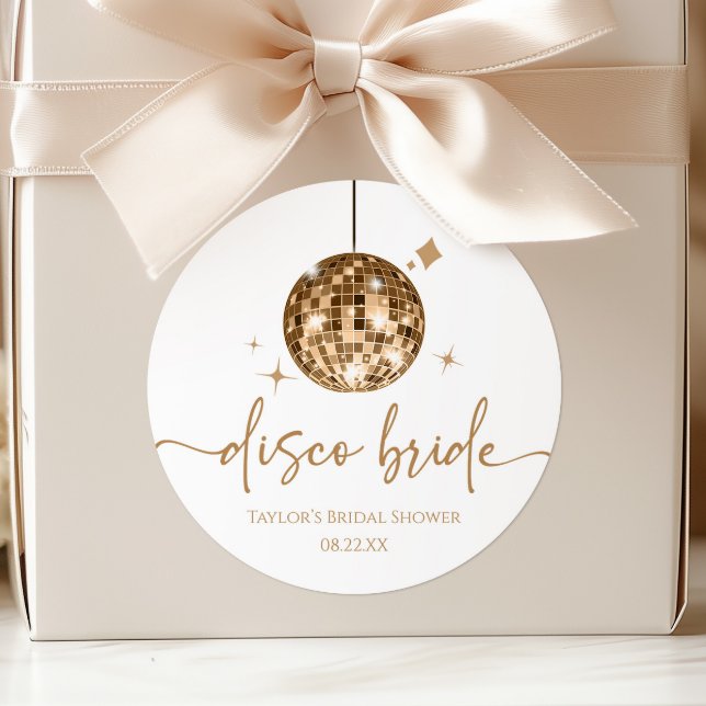 Adesivo Bola de Discoteca Dourada Noiva de Casamento Civil (Criador carregado)