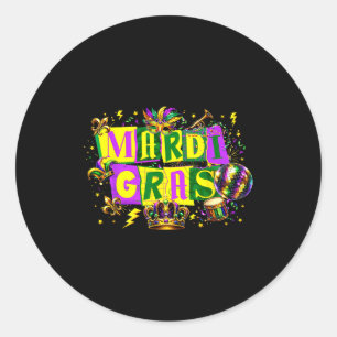 Adesivo Bola de discoteca engraçada do Carnaval de Mardi G