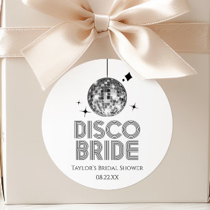 Adesivo Bola de Discoteca Prateada Noiva de Casamento Chá