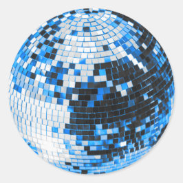 Adesivo Bola de discoteca retrô brilho brilhante azul aniv