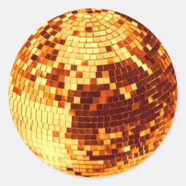 Adesivo Bola de discoteca retrô brilho glitter dourado ani