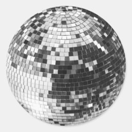 Adesivo Bola de discoteca retrô brilho glitter prata anive