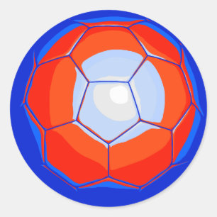 Adesivo Bola de futebol azul alaranjada