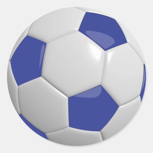 Adesivo Bola de Futebol Azul Escuro e Branco (Frente)