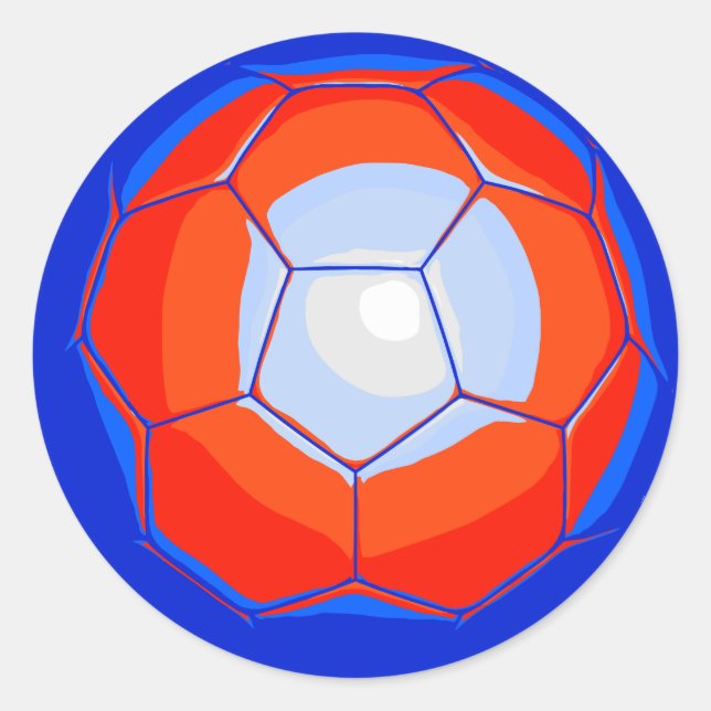 Adesivo Bola de Futebol Azul Laranja (Frente)