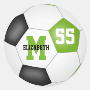 Adesivo bola de futebol branco de limão personalizada