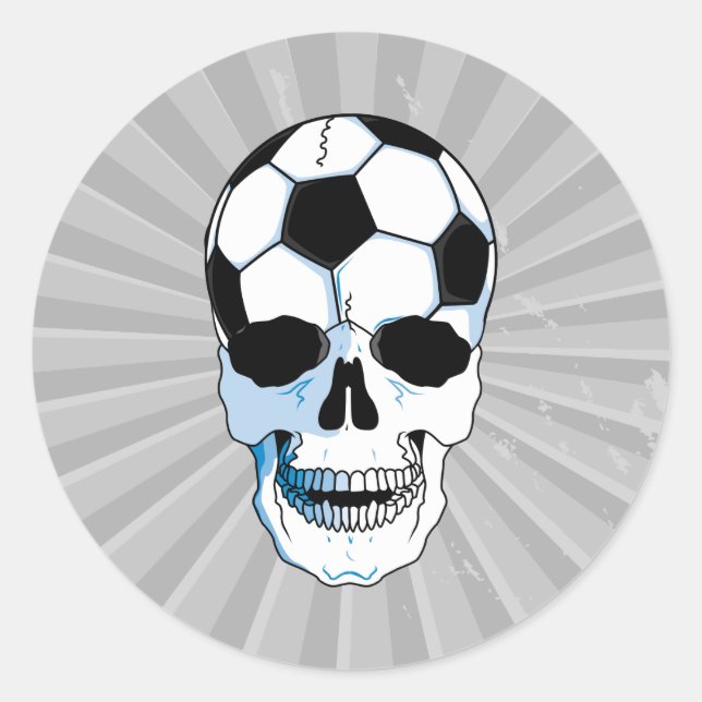 Adesivo bola de futebol caveira cabeça (Frente)