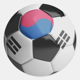 Adesivo Bola de futebol da bandeira de Coreia do Sul