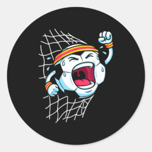 Adesivo Bola de futebol de desenho animado engraçado quebr
