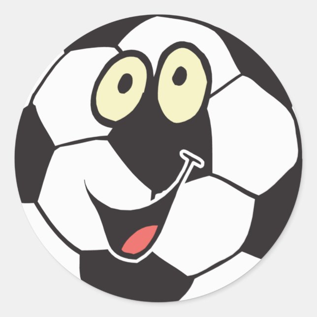Adesivo bola de futebol de desenho animado feliz (Frente)