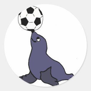 Adesivo Bola de futebol de mnanipulação animal do selo