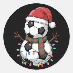 Adesivo Bola de Futebol de Natal Luzes de Boneco de Neve C
