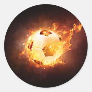 Adesivo Bola de futebol do futebol no fogo