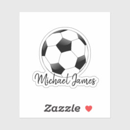 Adesivo Bola de Futebol do Michael Branco e Negro