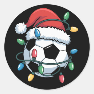 Adesivo Bola de Futebol do Papai Noel Esportes Natal Jogad