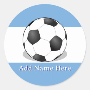 Adesivo Bola de Futebol em Fundo Azul Claro e Branco