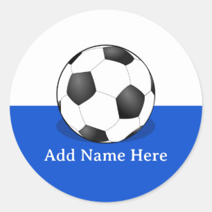 Adesivo Bola de Futebol em Fundo Branco e Azul