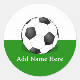 Adesivo Bola de Futebol em Fundo Branco e Verde