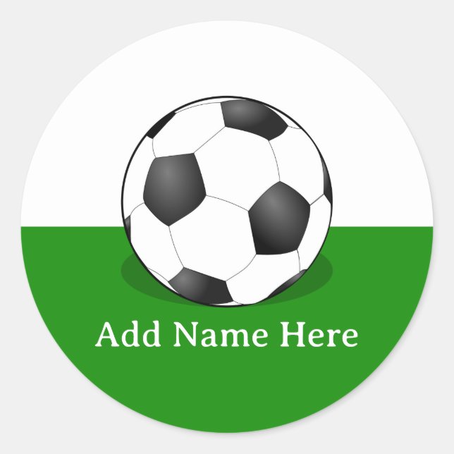Adesivo Bola de Futebol em Fundo Branco e Verde (Frente)
