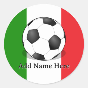 Adesivo Bola de Futebol em Fundo Verde Branco e Vermelho