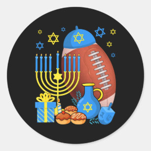 Adesivo Bola de futebol judaica engraçada Menorah Happy Ha