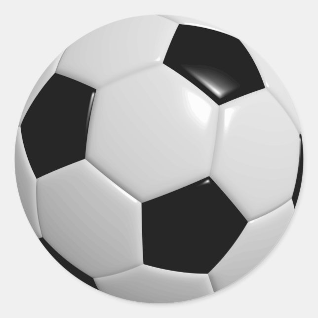 Adesivo Bola de Futebol Preta e Branca (Frente)