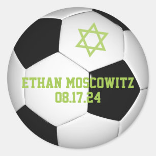 Adesivo Bola de Futebol Preto e Branco Bar Mitzvah