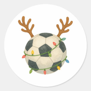 Adesivo Bola de Futebol Rena Luzes de Natal Esporte Divert