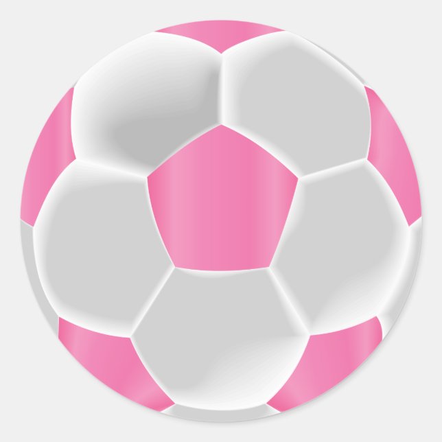 Adesivo Bola de Futebol Rosa e Branca (Frente)